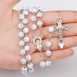 Catholic Rosary Beads Necklace Prayer Jesus Women