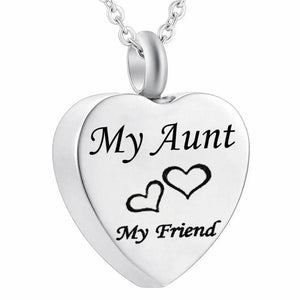 Stainless Steel Heart Dad Mom Memorial Cremation Urn Necklace for Ashes
