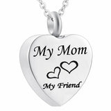 Stainless Steel Heart Dad Mom Memorial Cremation Urn Necklace for Ashes