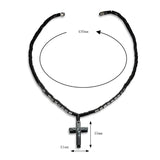 Hematite Necklace Cross Pendant Magnetic Therapy Healing Health Jewelry