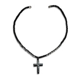 Hematite Necklace Cross Pendant Magnetic Therapy Healing Health Jewelry