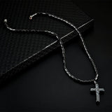 Hematite Necklace Cross Pendant Magnetic Therapy Healing Health Jewelry