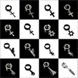 Punk Stainless Steel Cross Stars Pendant Ear Clip No Piercing Earrings