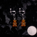 Romantic Bear Clip Earrings for Women, No Piercing Needed