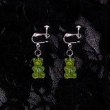 Romantic Bear Clip Earrings for Women, No Piercing Needed