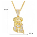 Hip Hop Jesus Pendant Necklace for Men Ice Out Chain Full Shining Crystal