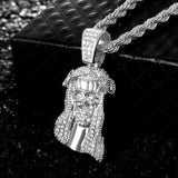 Hip Hop Jesus Pendant Necklace for Men Ice Out Chain Full Shining Crystal