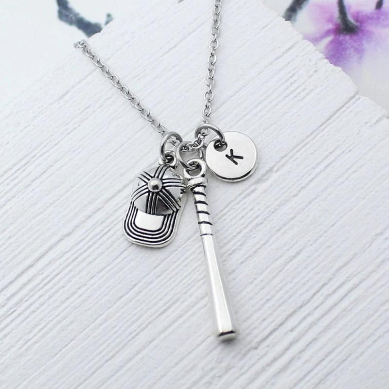 Softball Bat Necklace - Baseball Glove Gift