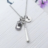 Softball Bat Necklace - Baseball Glove Gift