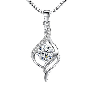S925 Twisted CZ Zircon Pendant Necklace for Women FQL21127