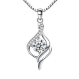S925 Twisted CZ Zircon Pendant Necklace for Women FQL21127