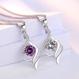 S925 Twisted CZ Zircon Pendant Necklace for Women FQL21127