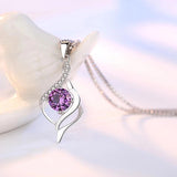 S925 Twisted CZ Zircon Pendant Necklace for Women FQL21127