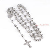Rosary Chain Jesus Cross Pendant Necklace