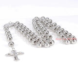 Rosary Chain Jesus Cross Pendant Necklace