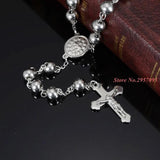 Rosary Chain Jesus Cross Pendant Necklace