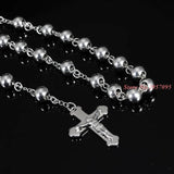 Rosary Chain Jesus Cross Pendant Necklace