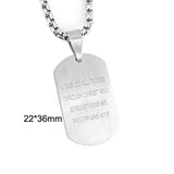 Military Plate Collar Dogtag ID Pendant Necklace For Men Stainless Steel