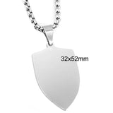 Military Plate Collar Dogtag ID Pendant Necklace For Men Stainless Steel