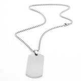 Military Plate Collar Dogtag ID Pendant Necklace For Men Stainless Steel