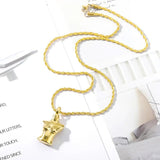 Female Body Boobs Pendant Necklace Hip Hop Freedom Jewelry