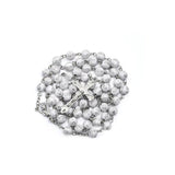 Religious 8mm Silver Cross Pray Meditation Beads Rosary Necklaces