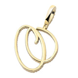 Cursive Letters Pendant Necklace Iced Out Zircon Silver Hip Hop Jewelry