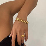 Women's Hiphop Wrap Bracelets Stainless Steel Plated
