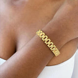 Women's Hiphop Wrap Bracelets Stainless Steel Plated