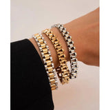 Women's Hiphop Wrap Bracelets Stainless Steel Plated