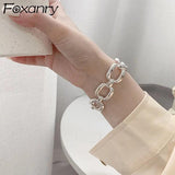 Stamp Bracelets for Women Vintage Thick Chain Geometric Party Jewelry