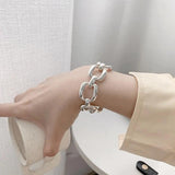 Stamp Bracelets for Women Vintage Thick Chain Geometric Party Jewelry