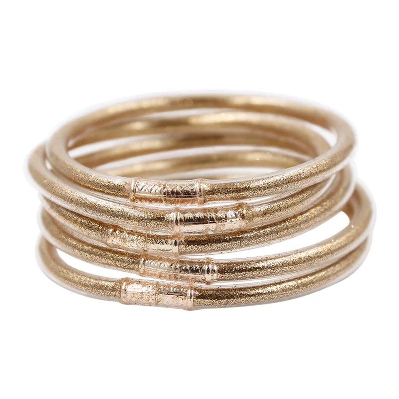 Glitter Jelly Bangle Silicone Christmas Bracelet Powder Lining Jewelry