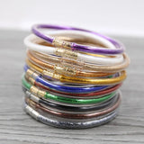 Glitter Jelly Bangle Silicone Christmas Bracelet Powder Lining Jewelry