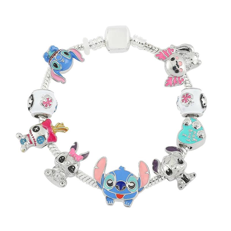 Lilo & Stitch Inspired Bracelet DIY Pendant Crystal Beads Bangle