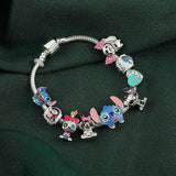 Lilo & Stitch Inspired Bracelet DIY Pendant Crystal Beads Bangle