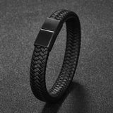 Punk Leather Bracelet Stainless Steel Clasp Gift