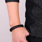 Punk Leather Bracelet Stainless Steel Clasp Gift