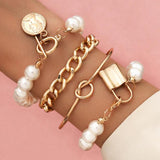 5PCS/Set Box Chain Bracelets Bangles Silver Beads Bracelet Couples Vintage Boho