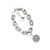 Thick Chain Bracelet Hip Hop Vintage Couple Leaf Pendant Party Jewelry