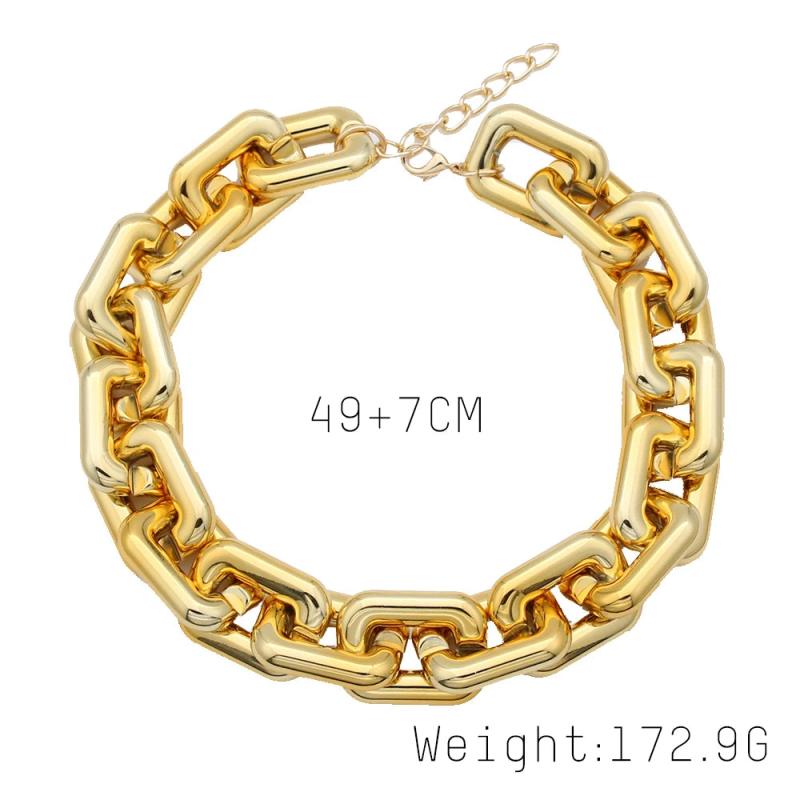 Punk CCB Chain Bracelet Geometric Twisted Thick Link Hip Hop Jewelry