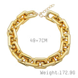 Punk CCB Chain Bracelet Geometric Twisted Thick Link Hip Hop Jewelry