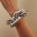 Punk CCB Chain Bracelet Geometric Twisted Thick Link Hip Hop Jewelry