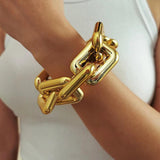 Punk CCB Chain Bracelet Geometric Twisted Thick Link Hip Hop Jewelry