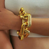 Punk CCB Chain Bracelet Geometric Twisted Thick Link Hip Hop Jewelry