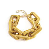 Punk CCB Chain Bracelet Geometric Twisted Thick Link Hip Hop Jewelry