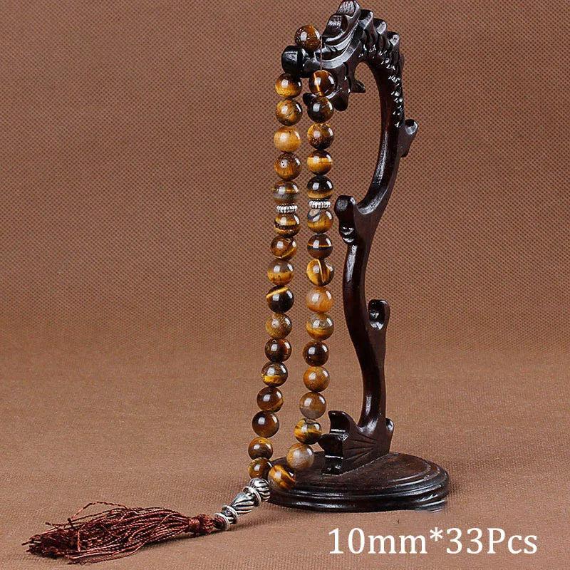 10mm Malachite Stone Bracelet Tassel Pendant Muslim Tasbih