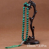 10mm Malachite Stone Bracelet Tassel Pendant Muslim Tasbih