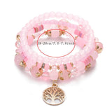 Heart Crystal Beaded Bracelets Set for Women Boho Style Jewelry