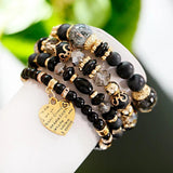 Heart Crystal Beaded Bracelets Set for Women Boho Style Jewelry